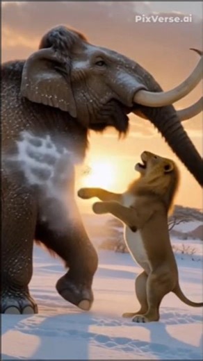 Mammoth vs Lion : Prihistoric Epic Battle ! #shorts #trending #viral