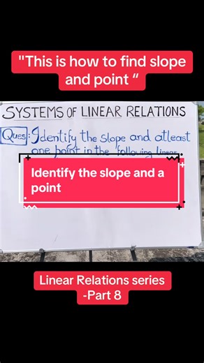 Learn how to identify the slope and the point given the linear equation in the point- slope form in one minute. Dm us if you need private tutoring for maths. #mathhelp #studywithme #learnontiktok #algebra