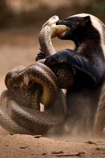 Fearless Honey Badger Attacks King Cobra.#HoneyBadger #WildAnimals #SavageNature#wildlifebattle