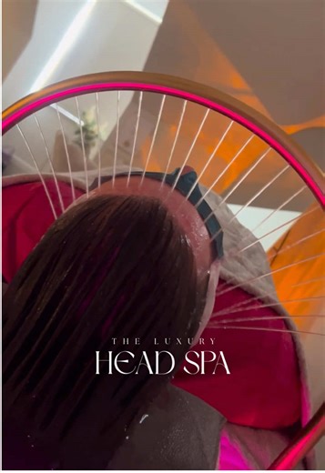 Warm water flowing evenly around your scalp, melting tension, quieting the mind, and putting your nervous system into rest mode ☁️ Japanese head spa relaxation, the Luxury way ✨🧖🏼‍♀️