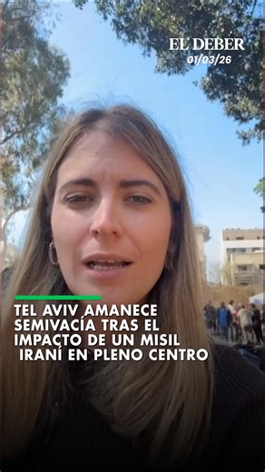 La ciudad israelí de Tel Aviv amaneció semivacía tras el impacto de un misil iraní en pleno centro, luego de una noche marcada por constantes alarmas antiaéreas que obligaron a muchos a refugiarse; en Jerusalén, las sirenas sonaron con menor intensidad en la primera jornada de enfrentamientos entre Estados Unidos e Israel contra Irán, con más de 200 muertos en territorio iraní y una víctima en Israel. 📌Manténgase informado en www.eldeber.com.bo #ElDeber #información #Noticias 📹 EFE | EL DEBER