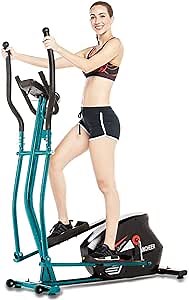 ANCHEER Elliptical Machine, Elliptical Trainer for Home Use with Pulse Rate Grips and LCD Monitor, Magnetic Smooth Quiet Driven (Gray)