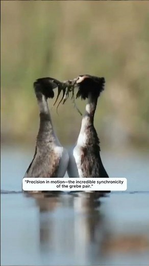 The Incredible Grebe Courtship Dance 💃🐦 Nature’s Perfect Sync! ✨ #wildlife #shortfeed #courtship