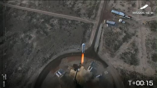 Blue Origin rocket with star studded all-female crew takes off