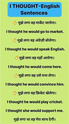 I Thought – Easy English Sentences|Learn “I thought” sentences for daily English 🇬🇧Save & follow