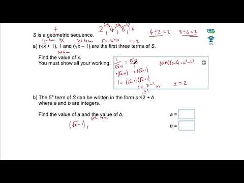 surds and geometric sequence grade 9 to a level question