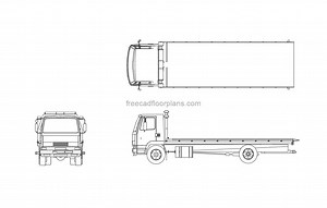 Flatbed Tow Truck - Free CAD Drawings