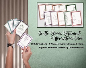 Botanical Affirmation Cards: Mindfulness & Self-love (printable PDF   PNG Digital Download) - Etsy