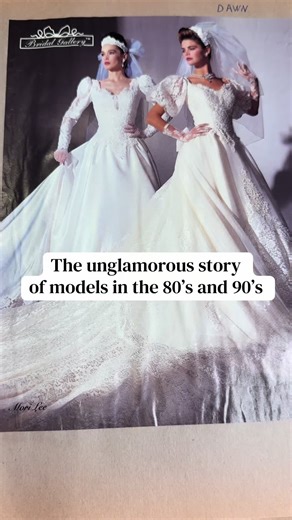 Do you recognize any of these gowns? The 80s and 90s bridal gowns looked glamorous in the catalogs and magazines…and easy to photograph, but it wasn’t. When we wore those bridal gowns with the long trains we were pinned for hours! We couldn’t go to the bathroom, eat or move. I actually fainted onset more than once. #vintagefashion #throwbackfashion #womenover50 #vintageweddingdress #80s @JCPenney @Modern Bride