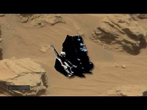 2 humanoid Beings on Mars Checking Out The Alien Craft From Earth