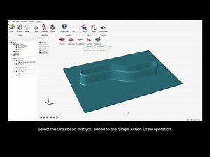 Single Action Draw Simulation with Top Pad and Drawbead with Altair Inspire Form