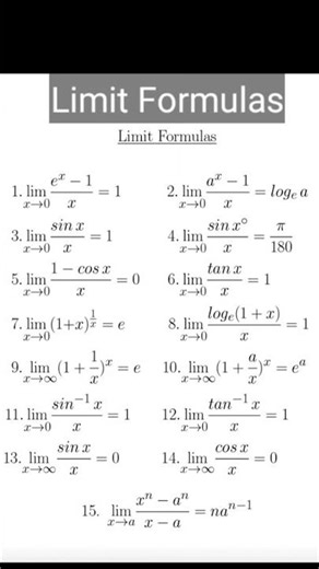 class 11 limits and derivatives formulas