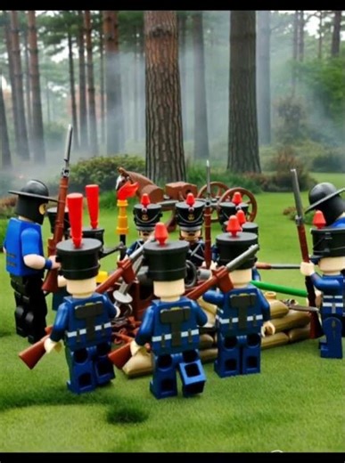 Lego Napoleonic soldiers in their camp