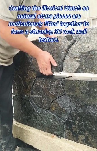 The art of the rock puzzle: interlocking natural stone for a custom, rugged finish. ✨