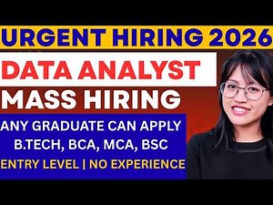 Data Analyst Jobs for Freshers | Entry Level Mass Hiring & Internship Opportunities (Apply Now) 2026