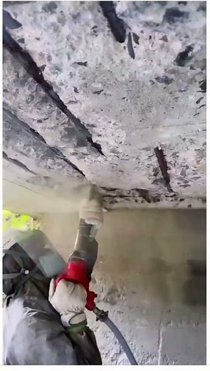 RCC Slab retrofitting/strengthening work step by step - by Polymer cement .