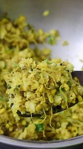 Millet Poha (with sprouts) Detailed recipe is on my YouTube channel. #milletrecipes #poha #jowarpoha #pohaupma #nisahomey #sprouts [breakfast recipes, millet upma, jowar upma, millet recipes, weight loss recipes, gluten free recipes] | Nisa Homey
