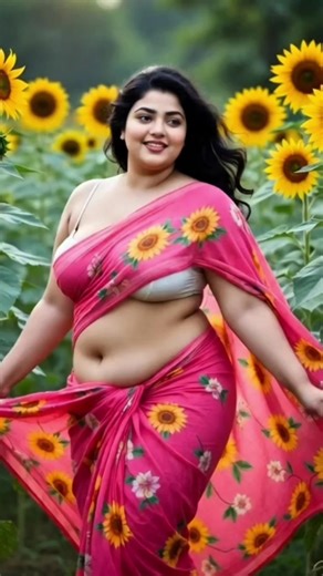 Sunflower garden woman running । saree style Hindi song #sunflower #saree #fashionstyle #tandinghindisongs #hindishorts
