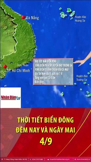 Thời tiết Biển Đông Đêm nay và Ngày mai 4/9 | Truyền Hình Nhân Dân