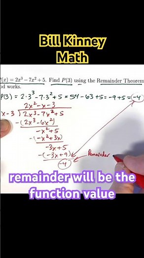 FINISH Polynomial LONG DIVISION to Confirm REMAINDER THEOREM ✅