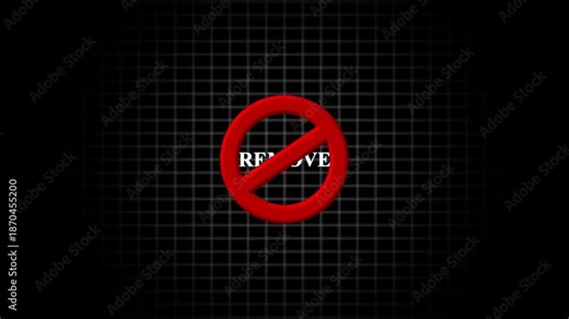 Red Prohibition Sign with Word Remove symbol forbidden