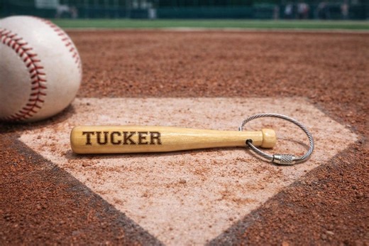 Customer Engraved Mini Baseball Bat Bag Tag - 6" Personalized Bat Zipper Pull - Etsy