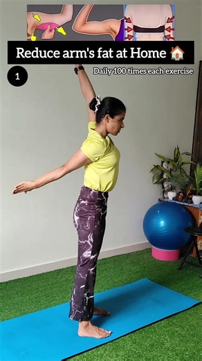 Slim & Toned Arms at Home 💪 Easy Fat Burn Exercises ! #armsfat #exercise #youtubeshorts #viral #yoga