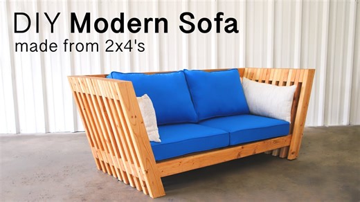 DIY Modern Indoor/Outdoor Sofa Made From 2x4's