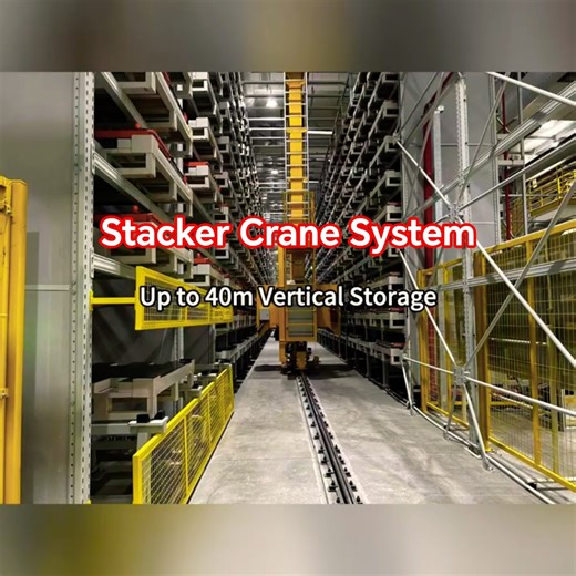 Stacker Crane System = 3x Warehouse Output, 50% Less Cost 📦 #hegerls #smartwarehouse #asrs