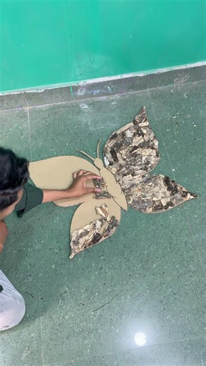 Butterfly Wall Decor using Tree Shells #shorts #tree #reused #honedecor #viral
