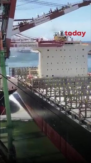 Container cranes collapse dramatically in Kaohsiung, Taiwan