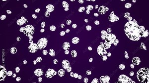 visual effect. crystals glittering in rays of light fall on a purple background. flickering on crystal faces. continuous loop animation. 3d render Stock Video