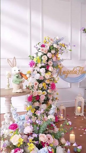 A9137 Colorful Artificial Flower Arrangement Horn Arch Wedding Backdrop Aisle Decor #wedding#flowers