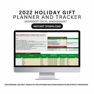 Holiday Gift Planner and Tracker | Instand Download | Excel Spreadsheet | Gift Budget Management | Holiday Management | Make Life Easier - Etsy