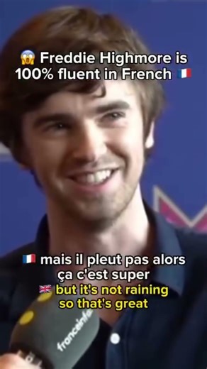 😱 Freddie Highmore is 100% fluent in French 👏#speakfrench #americaninparis #francophile