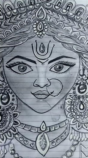 How to Draw Maa Durga Face Easily | Navratri Drawing Tutorial 🙏#art #navratri #durga