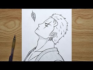 How to draw Zoro | Roronoa Zoro from One Piece step by step | Easy anime drawing tutorial