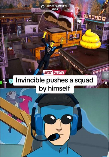 Invincible Takes on a Squad Solo in Fortnite