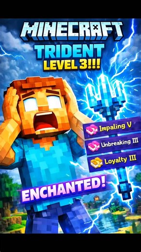 Minecraft Trident Best 3 Enchantments 😱⚡
