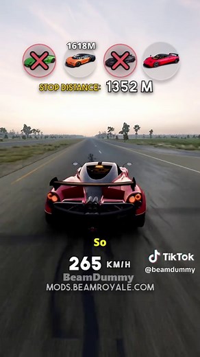ACTIVE AERO 🆚 900 KM/H - Does it help you stop faster? #beamng #beamngdrive