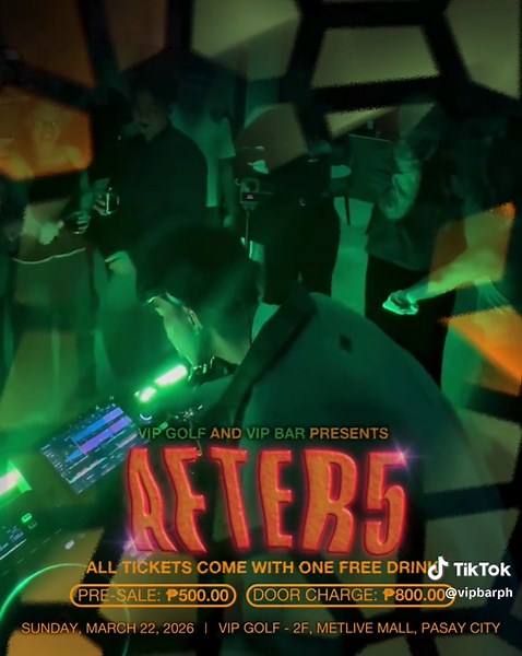 Only 4 DAYS LEFT until we take the course to a whole new level as we celebrate VIP Golf's Anniversary and the Grand Opening of VIP Bar! 🍸 Here’s a glimpse of the sound and energy about to take over the course on March 22 (9 PM). 🔊 Orange Juice Asia 🔊 Polo Dino 🔊 Jerrthai Le b2b Kylo X 🔊 AFTER5 Just know your Sunday night experience is in good hands 🙂‍↔️ 🎟️ Pre-sale tickets are still available! Secure yours through the link in our Instagram bio. For inquiries and table reservations, send u
