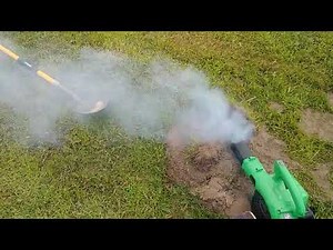 killing Gophers with a leaf blower.
