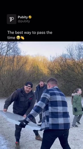 Pubity on Instagram: "😭 Ice can slide on ice because, under pressure and friction, a tiny layer of water forms at the surface that acts like a natural lubricant. Even though ice feels solid, its outermost molecules are a bit “looser” than those inside, so the surface can behave slightly slippery, and when you add motion, the rubbing generates a little heat that melts an ultra-thin film. That microscopic water layer reduces friction, letting the ice glide smoothly instead of scraping and stickin