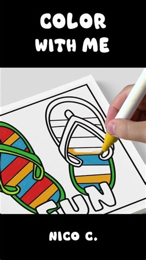 Color With Me #7 ☀️ Fun Flip Flops | Summer Fun Coloring Book 🎨 #arttherapy #coloringadventure #art