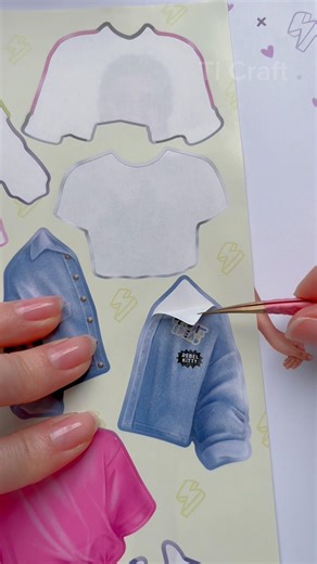 [ASMR] Costume Changer Stickers/ Top Model Dress Up #asmr #shorts #toys