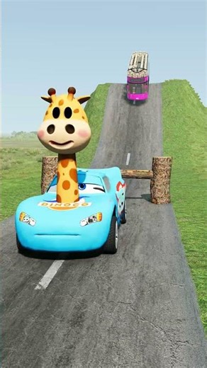 Buses & Cargo Truck vs Logs Trap - BeamNG.drive #shorts #beamngdrive