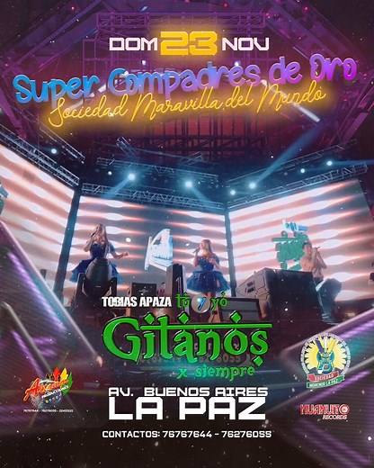 25K views · 278 reactions | ✅️PRESENTACIÓN CONFIRMADA ✅️ Tobias Apaza Gitanos x siempre  . . Contactos al 76276055 - 76767644 ☎️ #ALTAMARPRODUCCIONES #TobiasApaza #Gitanosxsiempre | ALTAMAR PRODUCCIONES | Facebook