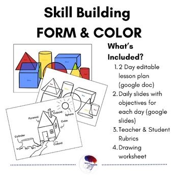 Primary Color Mixing with Overlapping Forms | 2-Day Art Lesson (FORM and COLOR)