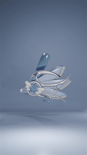 new magical cyber core girl headset design #3dart #cybercore #blender