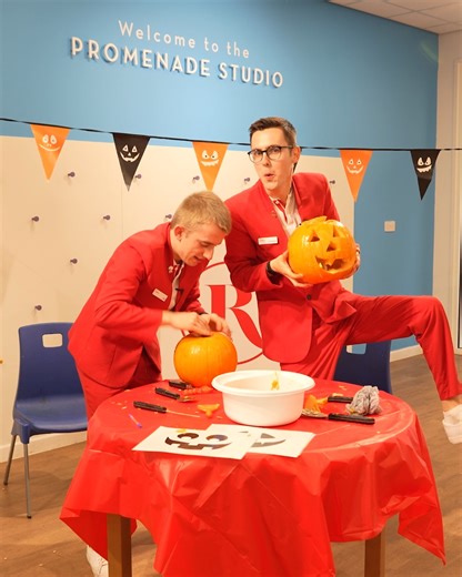 🎃 Redcoats Joe and Stephen went head-to-head in a pumpkin carving showdown! 🤣 Who's your winner? #ReadyToButlins | Butlin's